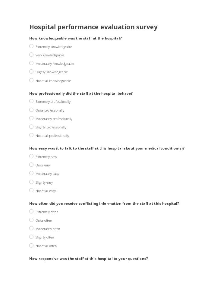 Hospital performance evaluation survey 