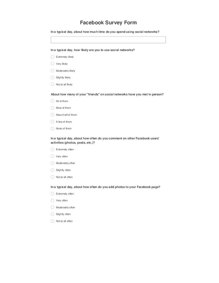 Automate facebook survey  Template using Pixifi Bot