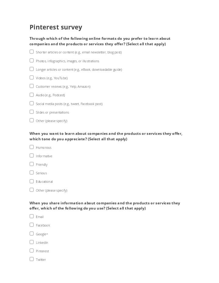 Pinterest survey 