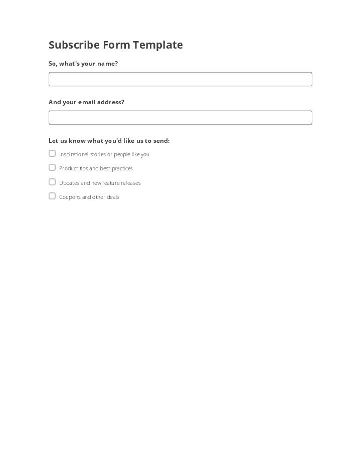 Subscribe Form Template 