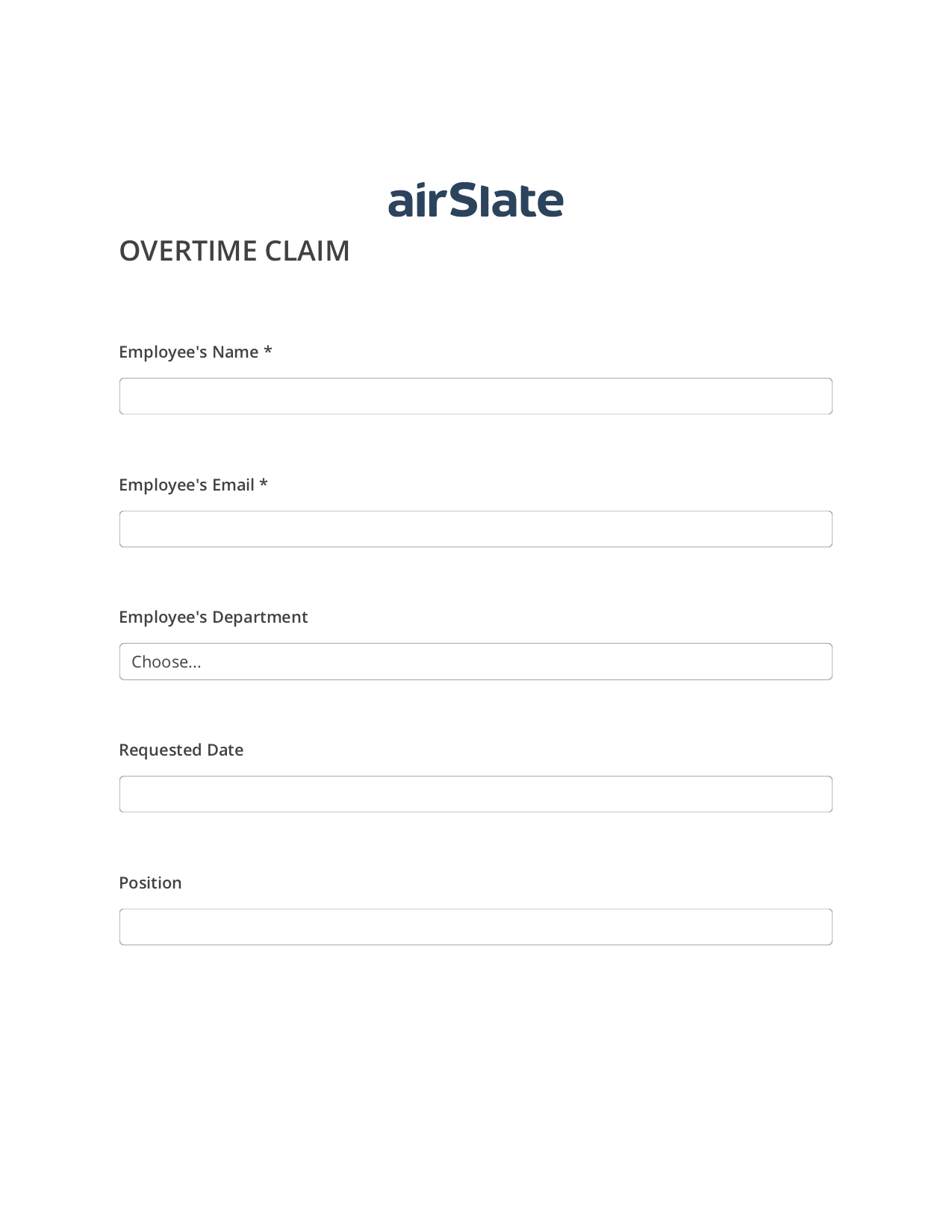 Overtime Claim Flow Set signature type addon