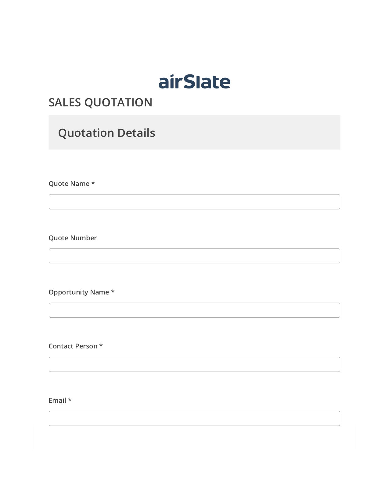 Sales Quotation Flow Create Slate every Google Sheet Update Bot