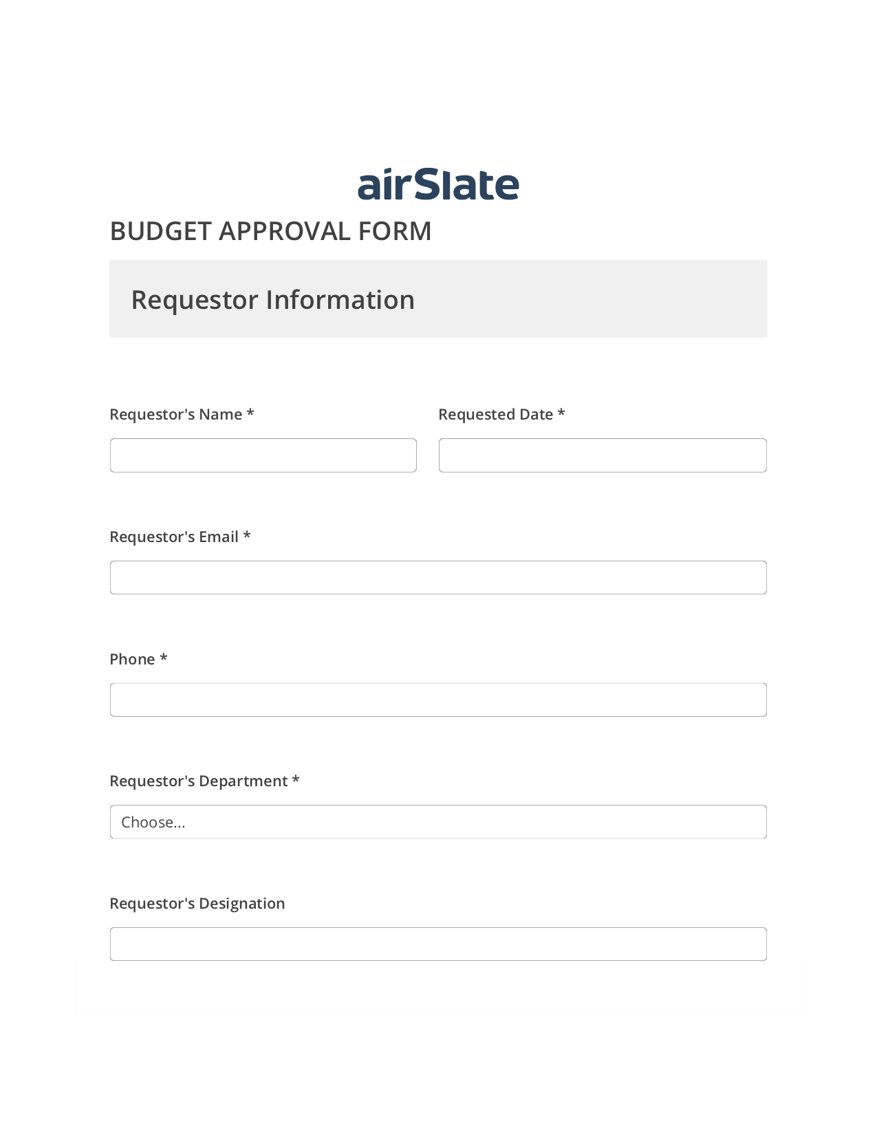 Budget Approval Flow Send a Slate with Roles Bot