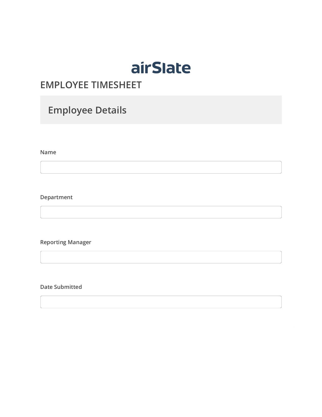 Employee Timesheet Flow Create slate bot