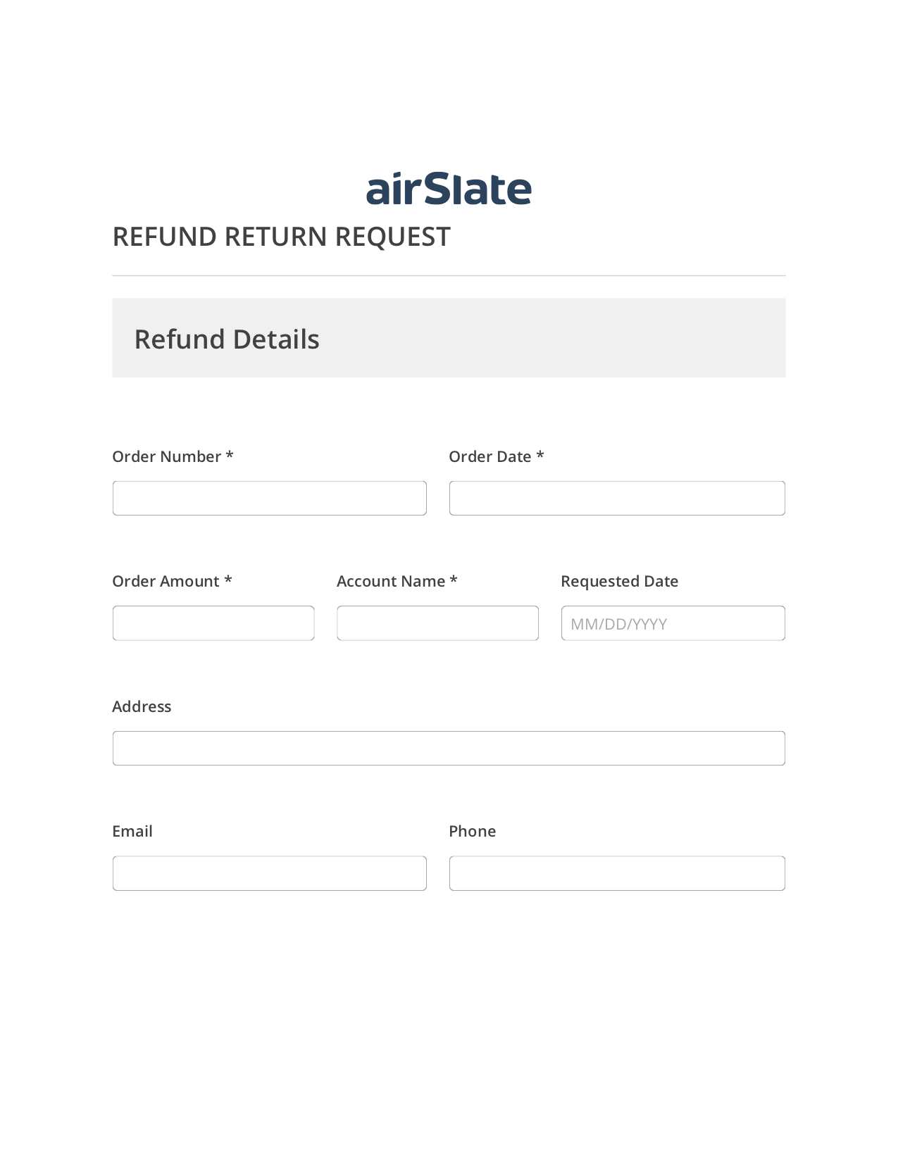 Refund/Return Request Flow Rename Slate document Bot