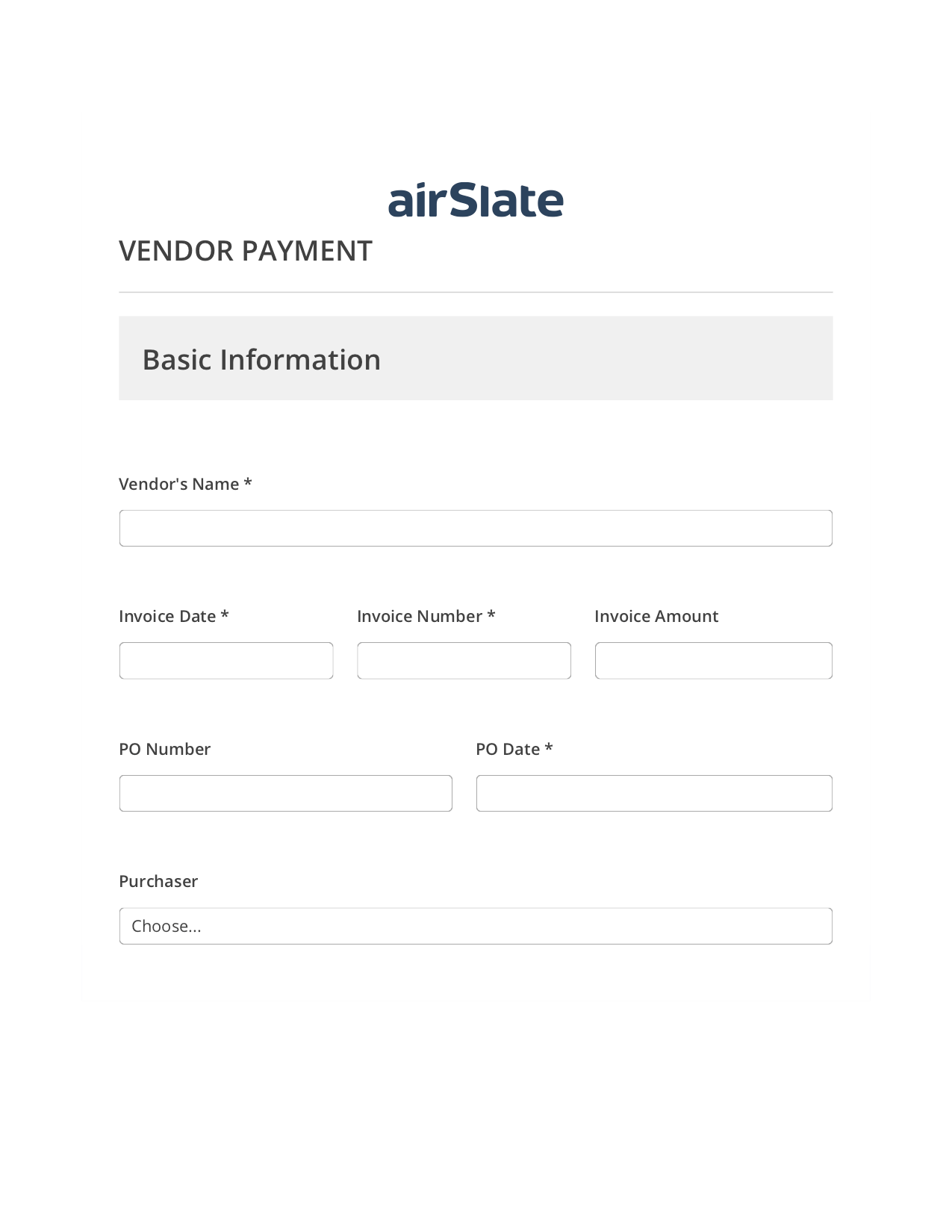 Vendor Payment Flow Pre-fill with Custom Data Bot