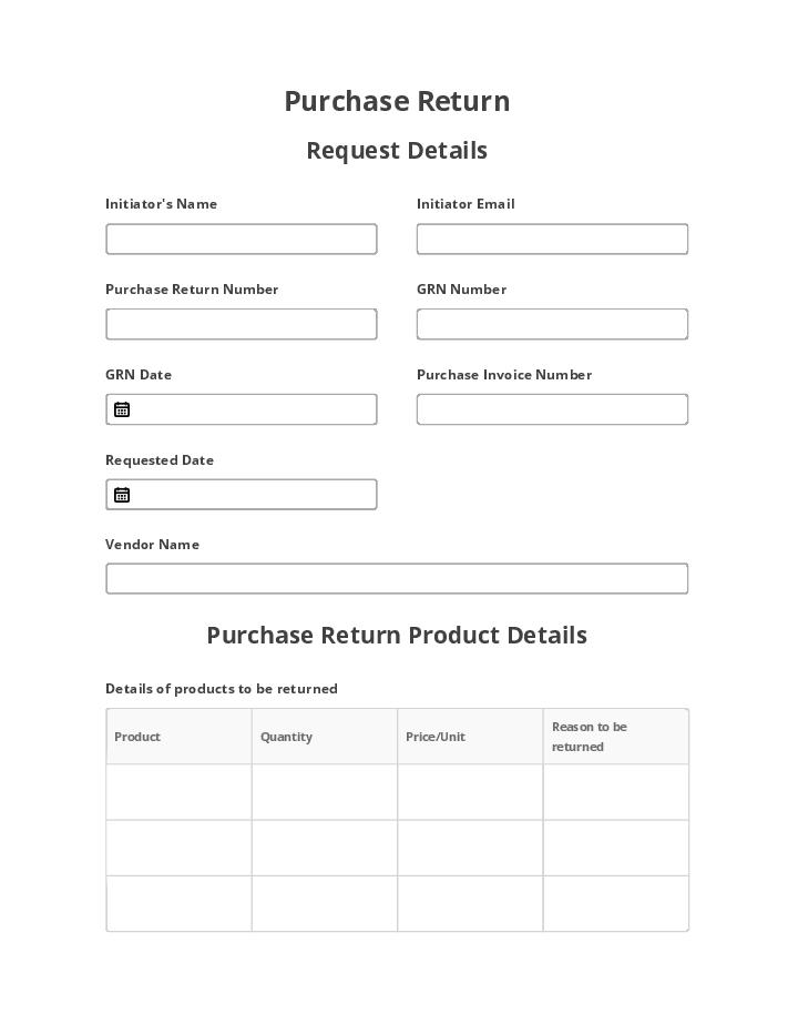 Use Eartho Bot for Automating purchase return Template