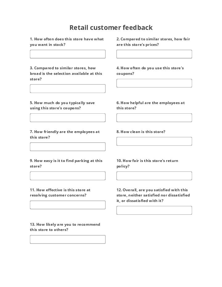 Retail customer feedback survey 