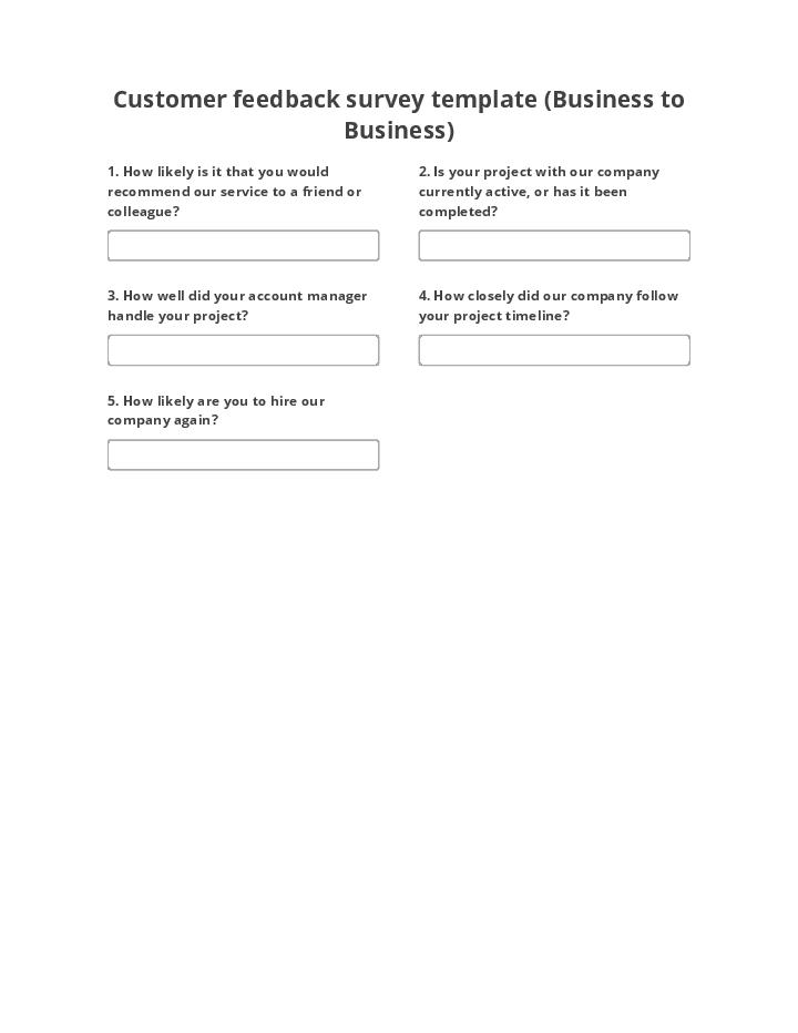 Customer feedback survey template (Business to Business) Flow for Nevada