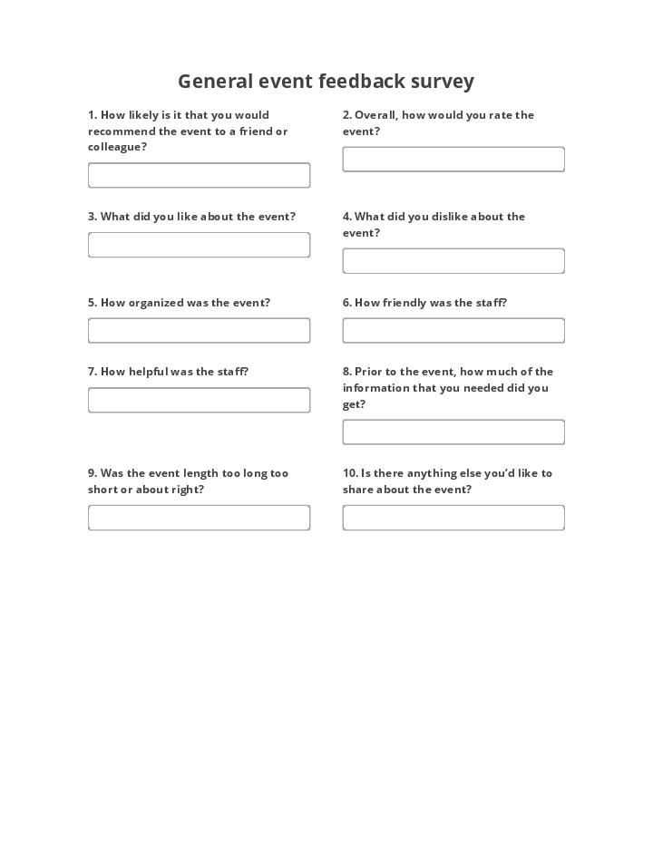 General event feedback survey 
