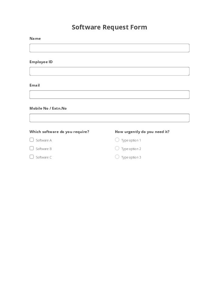 Software Request Form Flow for Rialto