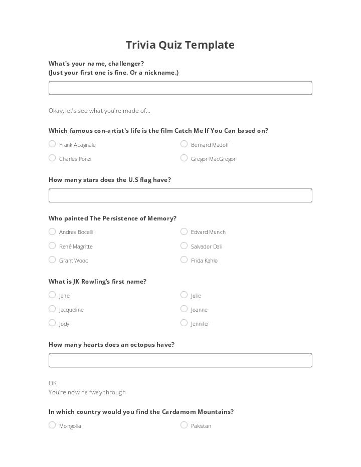 Use SMS Partner Bot for Automating trivia quiz Template