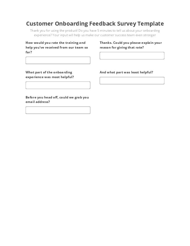 Customer Onboarding Feedback Survey Template 