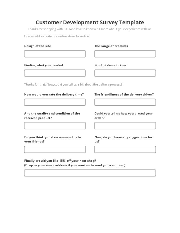 Customer Development Survey Template Flow for New Mexico