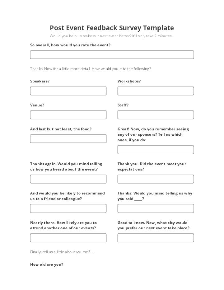 Post Event Feedback Survey Template 