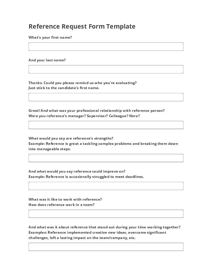 Reference Request Form Template 