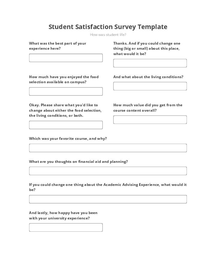 Use Production Flow Bot for Automating student satisfaction survey Template
