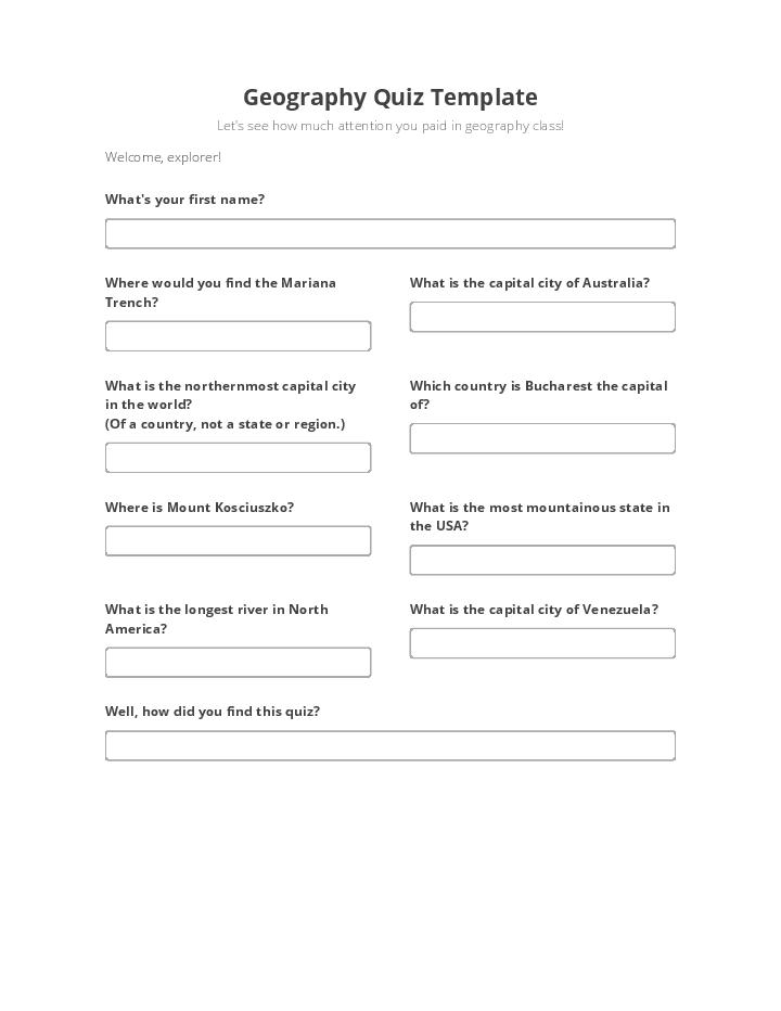 Geography Quiz Template 