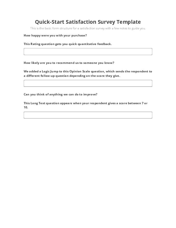 Quick-Start Satisfaction Survey Template Flow for Hollywood