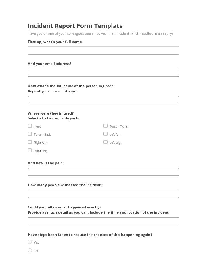 Incident Report Form Template 
