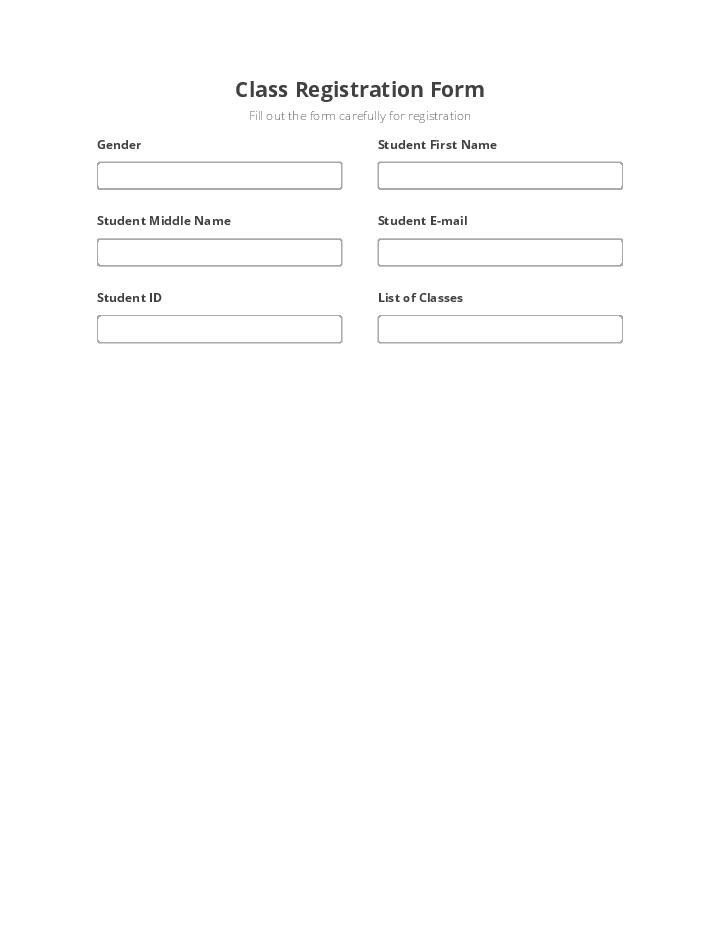 Automate class registration Template using TestGorilla Bot
