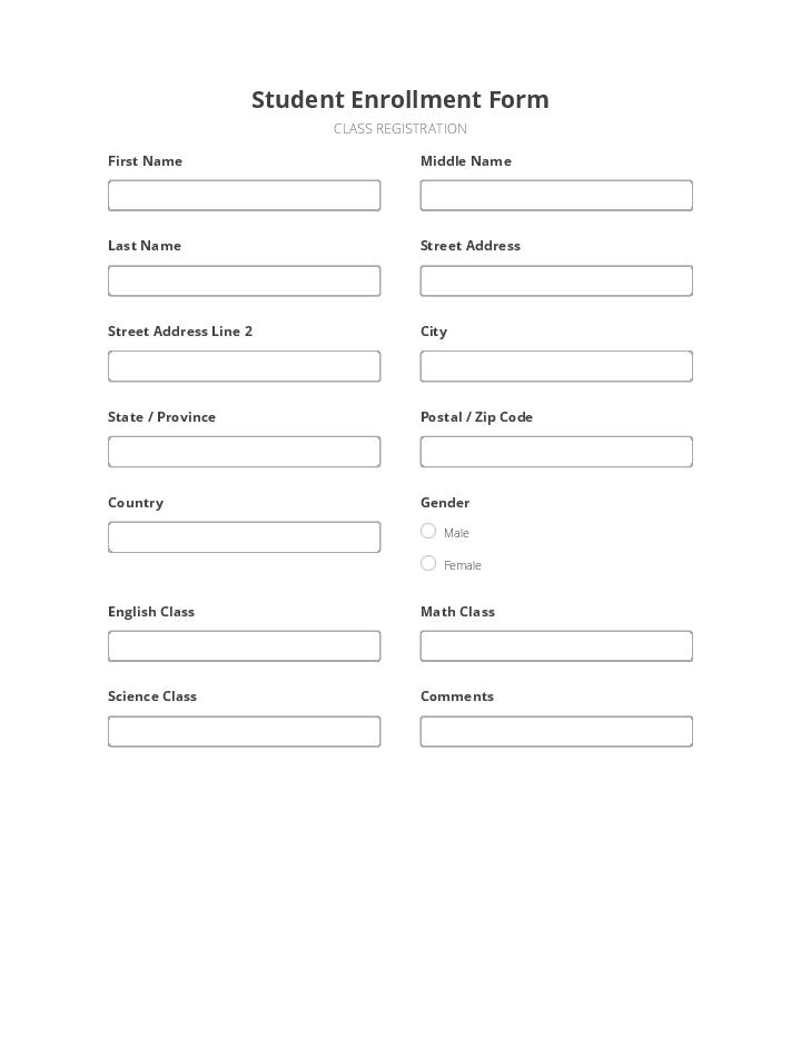 Use CLOSUM Bot for Automating student enrollment Template