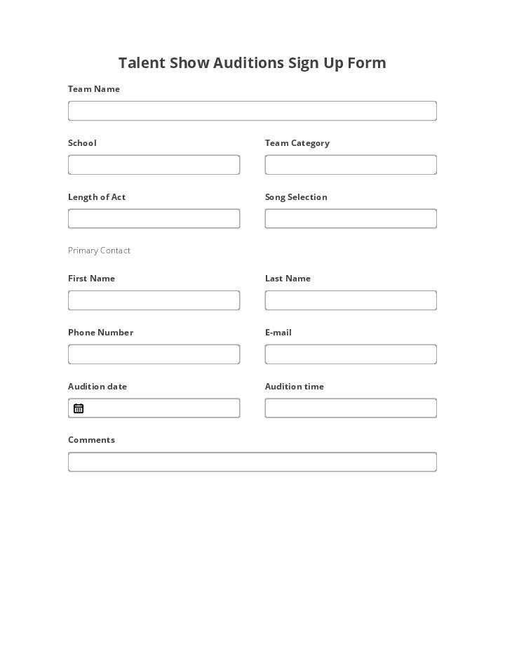 Talent Show Sign Up Sheet Automate It Airslate