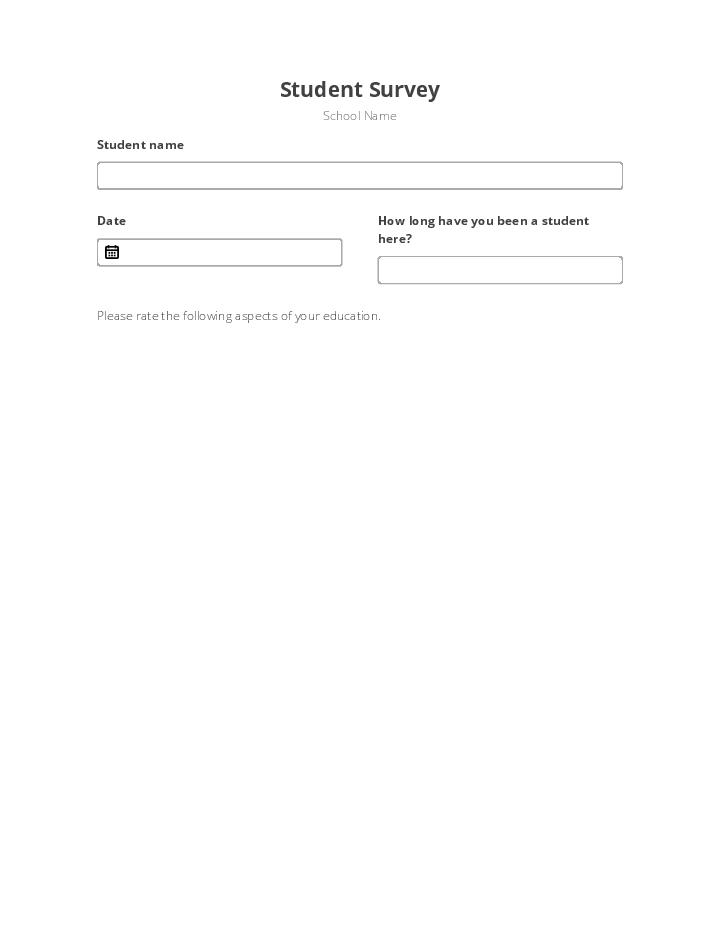 Automate student survey Template using ProveSource Bot
