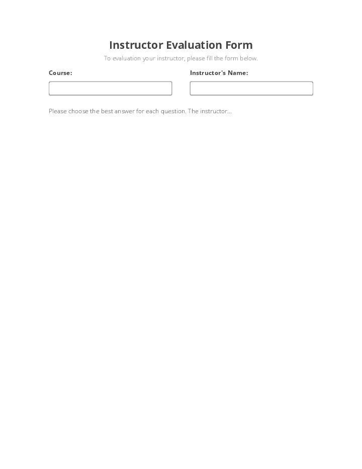 Instructor Evaluation Form 
