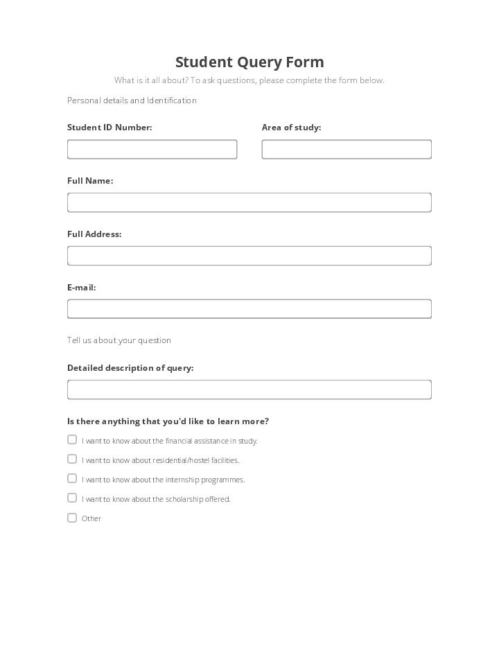 Student Query Form 