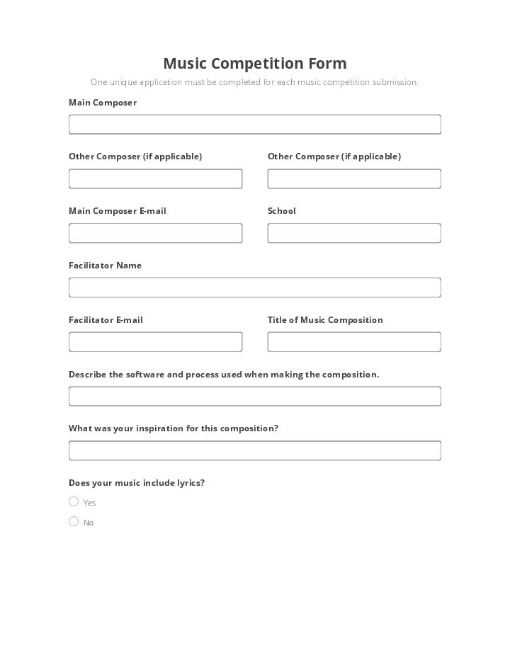 Music Competition Form 