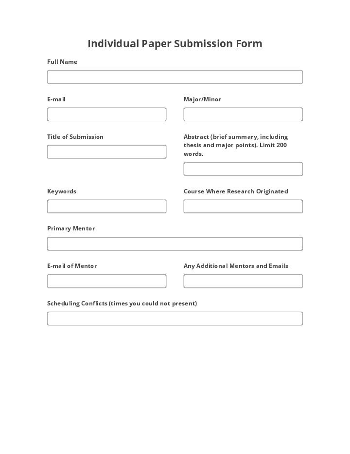 Individual Paper Submission Form 