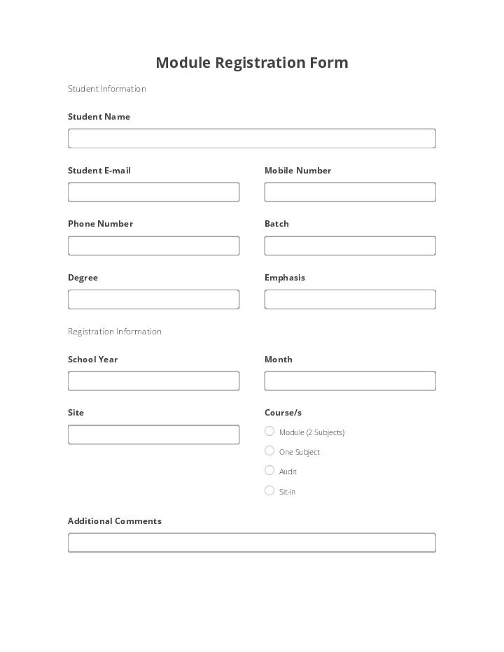 Module Registration Form 