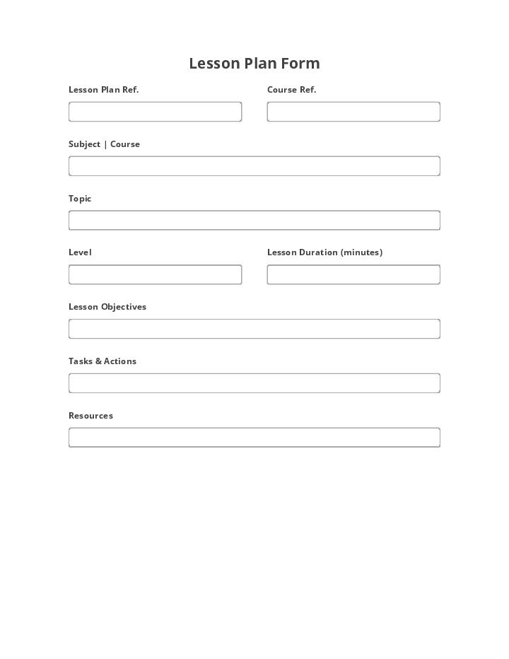 Automate lesson plan Template using Textline Bot