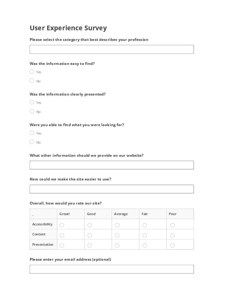 User Experience Survey Flow for Massachusetts