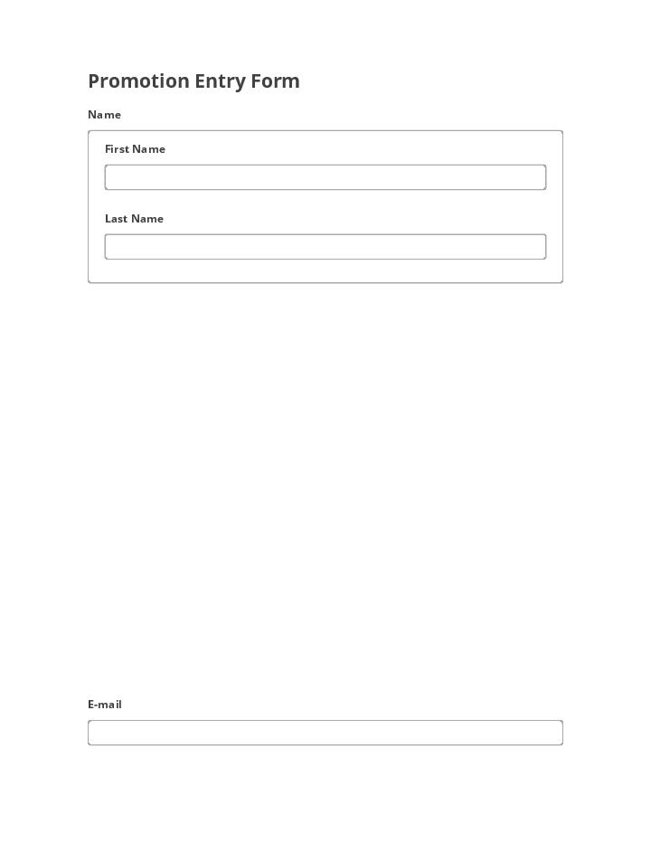 Promotion Entry Form 