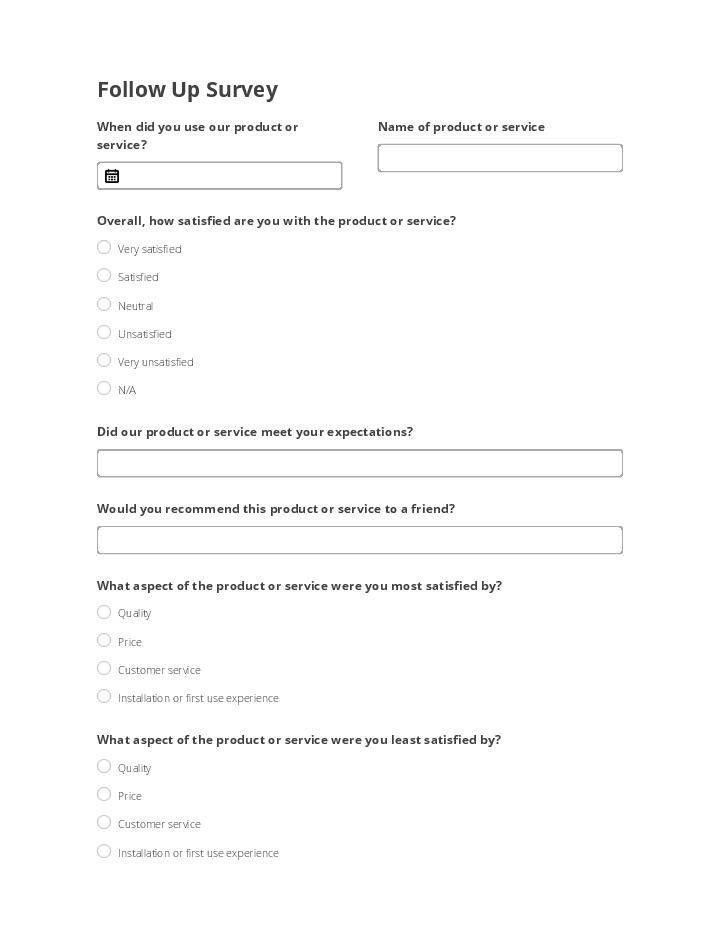 Automate follow up survey  Template using Client Broadcast Bot