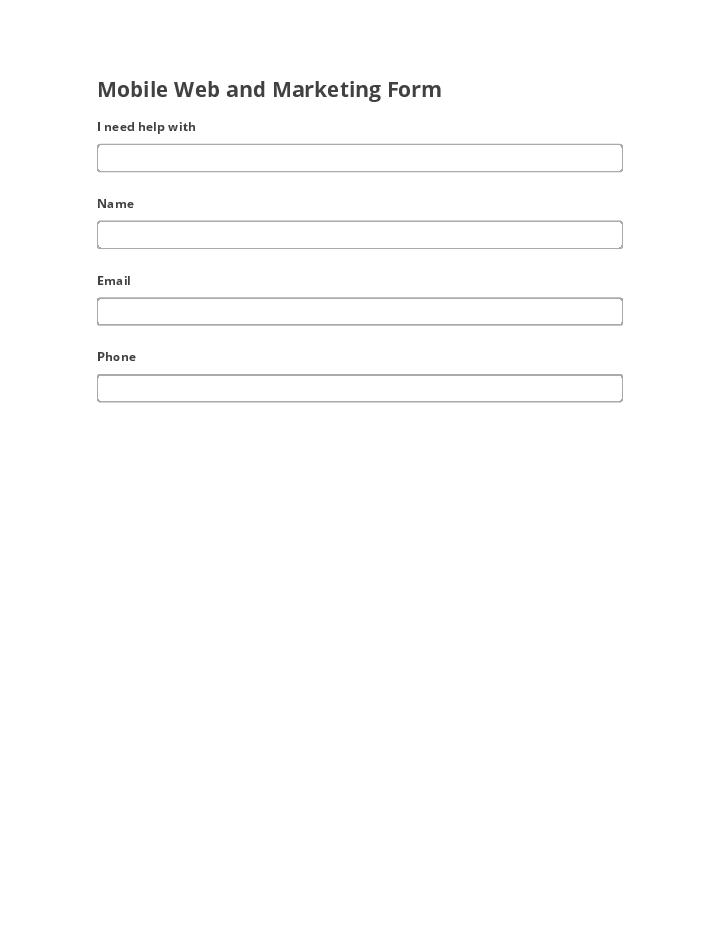 Mobile Web and Marketing Form 