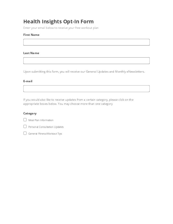 Health Insights Opt-In Form 