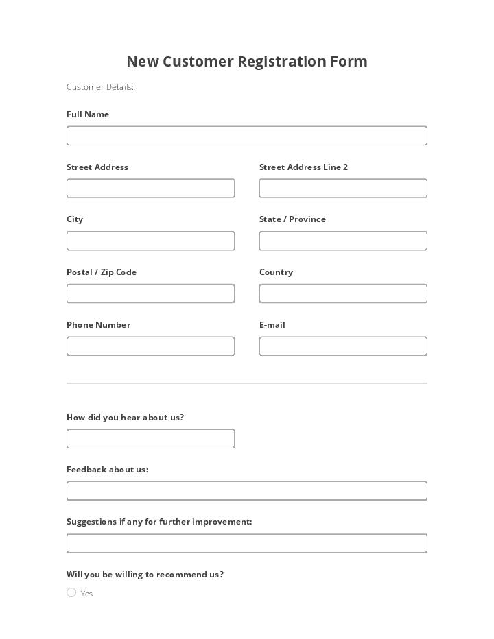 New Customer Registration Form 