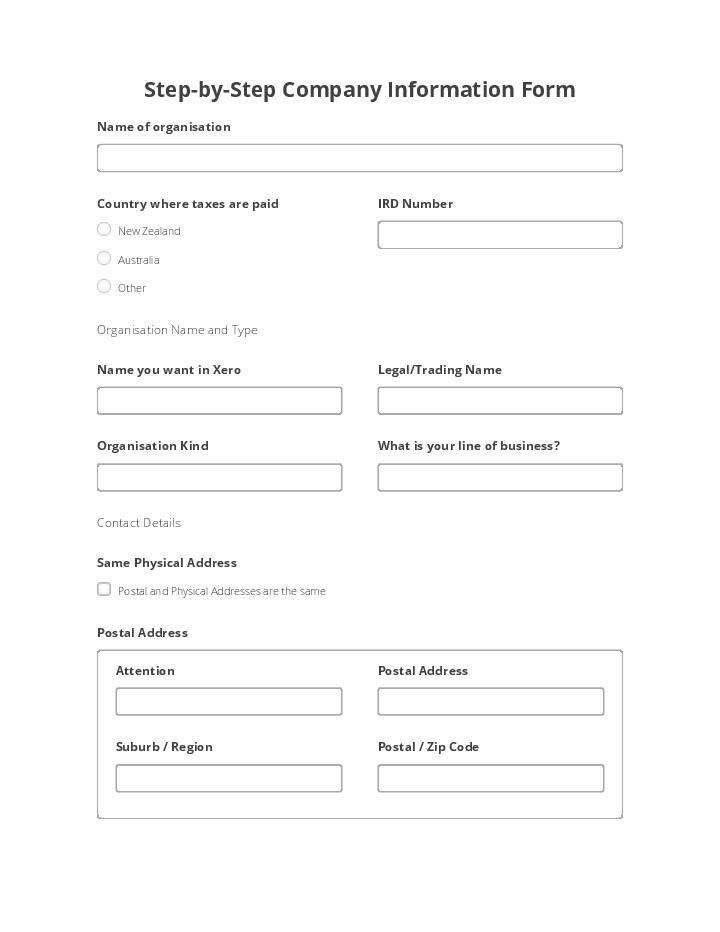 Step-by-Step Company Information Form 