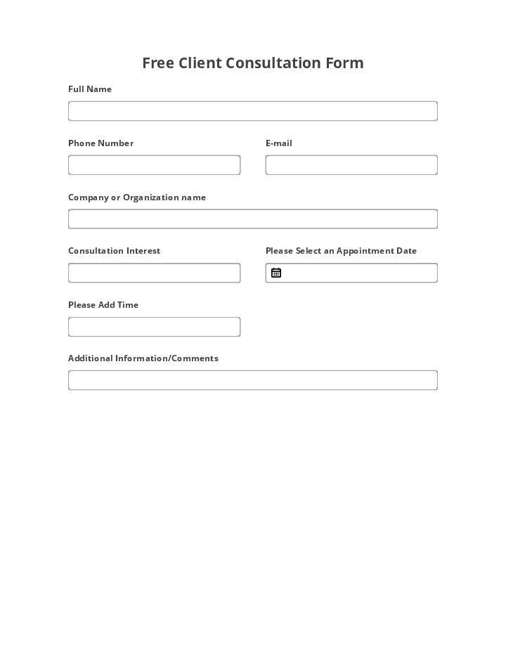 Free Client Consultation Form Flow for Connecticut