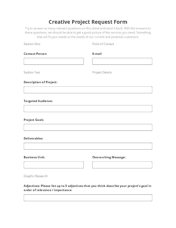 Creative Project Request Form 