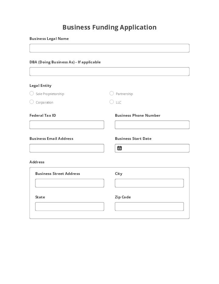 Business Funding Application Form 