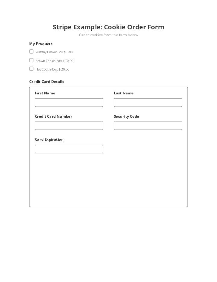 Stripe Example: Cookie Order Form 