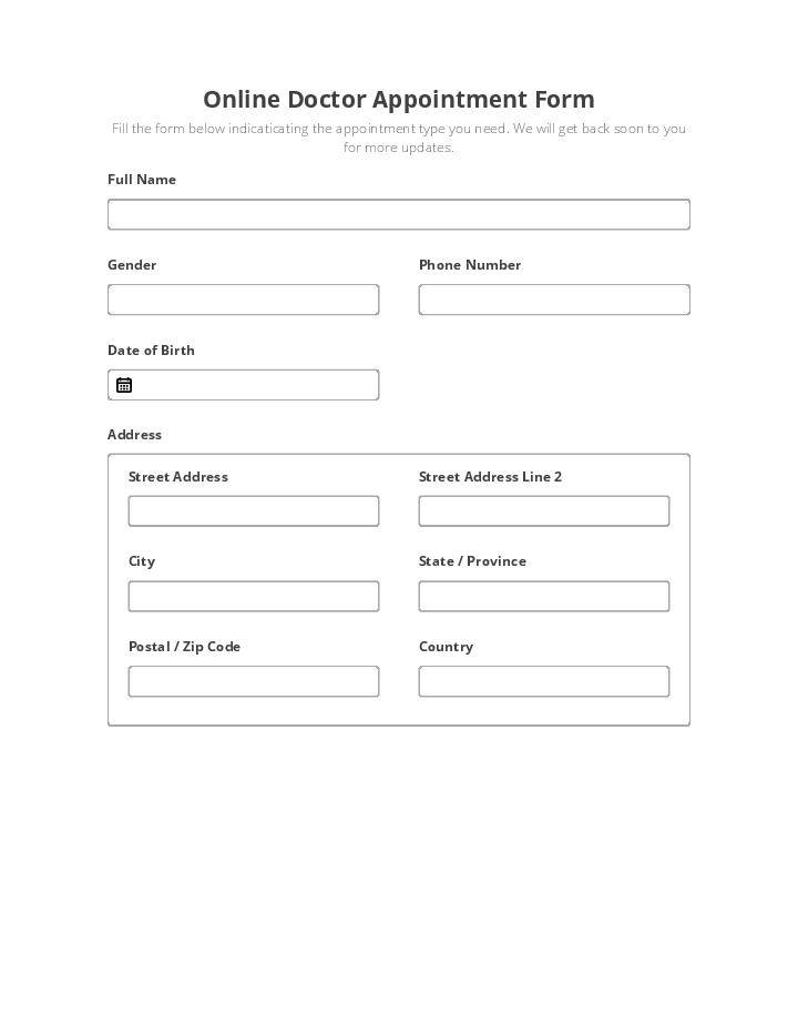 Online Doctor Appointment Form Flow for Utah