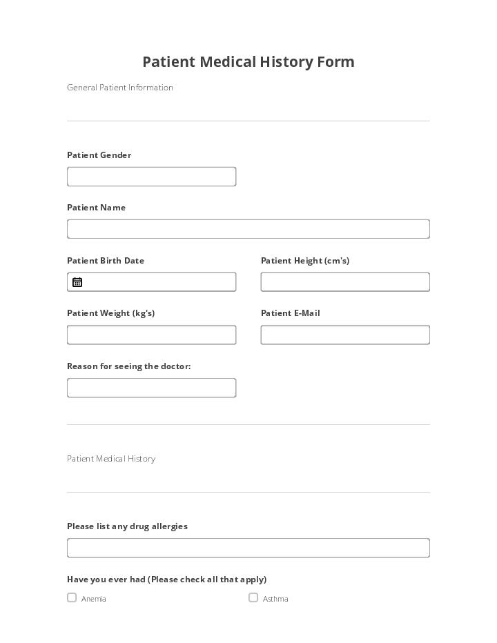 Patient Medical History Form 