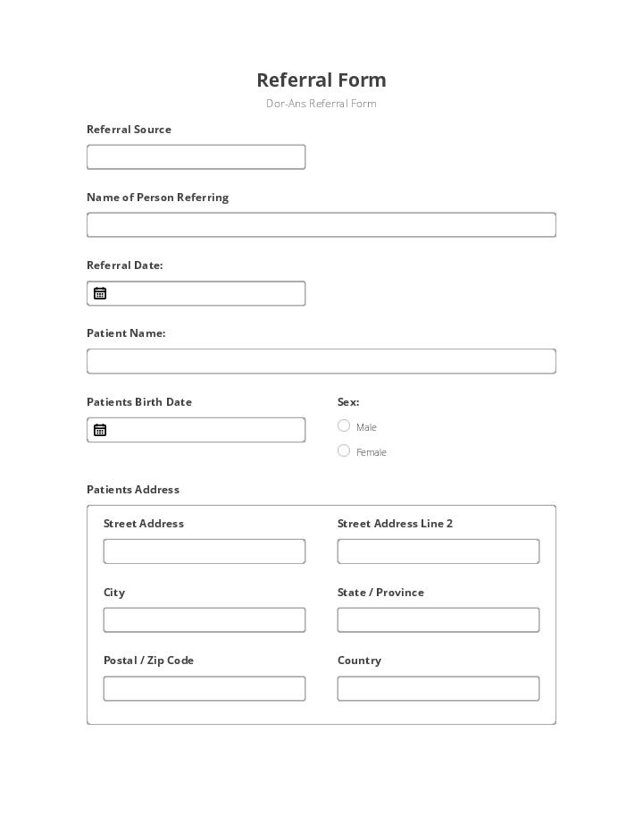 Referral Form Flow for Oklahoma