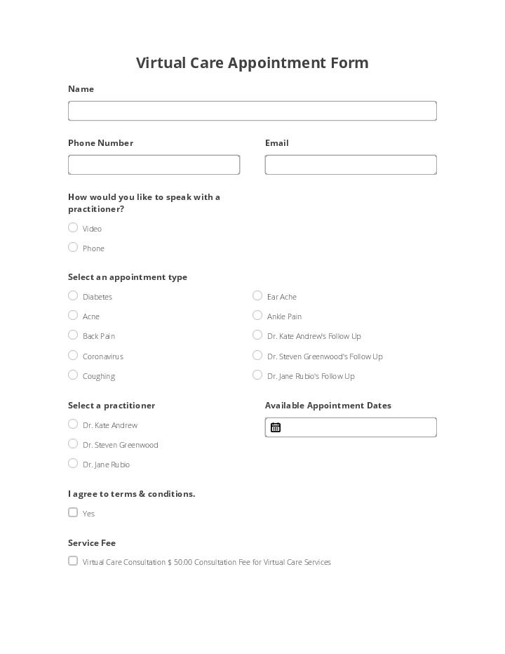 Virtual Care Appointment Form 