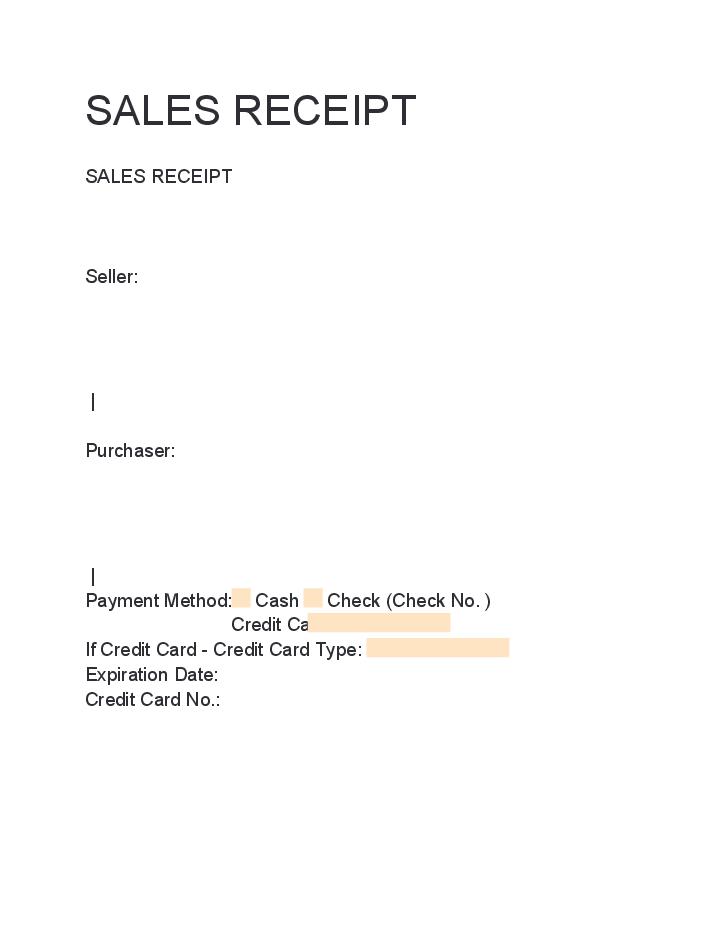 Automate sales receipt Template using Tango Bot